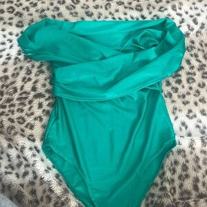 NWT emerald off the shoulder bodysuit!